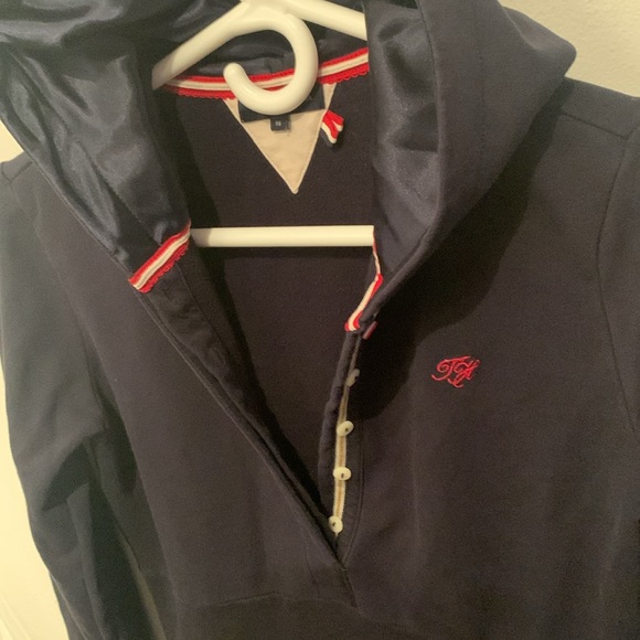 Absolutely Fabulous Tommy Hilfiger Quarter Button Up Dress Hoodie SZ 16 or XL - Picture 2 of 7